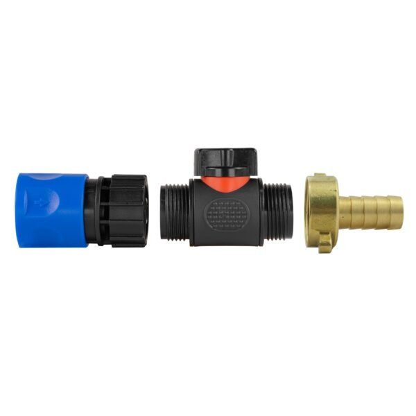 Hose connector blue with in-line bspm valve and 13mm brass full flow valves free shipping 4