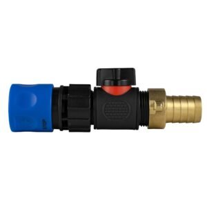 Hose Connector Blue with In-Line BSPM Valve and 19mm Brass