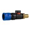 Hose connector blue with in-line bspm valve and 19mm brass – heavy duty pipe & hose fitting uk full flow valves free shipping 2