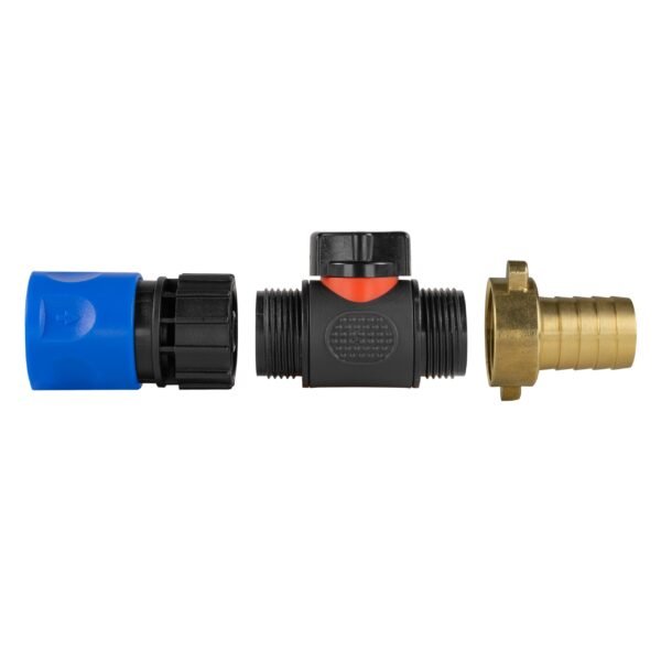 Hose connector blue with in-line bspm valve and 19mm brass – heavy duty pipe & hose fitting uk full flow valves free shipping 4