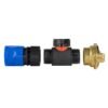 Hose Connector Blue with In-Line BSPM Valve and Geka Type