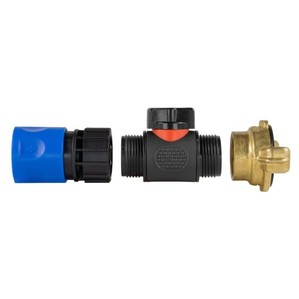 Hose Connector Blue with In-Line BSPM Valve and Geka Type
