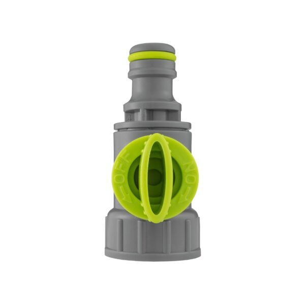 Tap adapter with valve ¾ inch bspf – snap-on connector, lime – heavy duty outdoor garden tap uk garden hose connection set free shipping 5