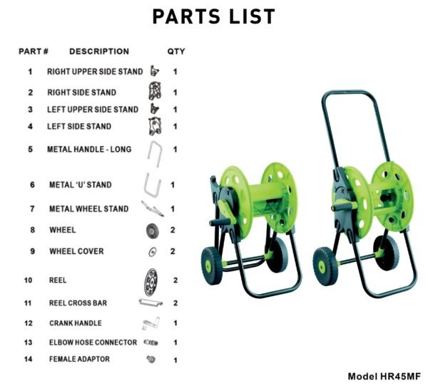 Hose Cart for 45m 1/2″ Garden Hose CW Hose Reels & Hangers Free Shipping 15