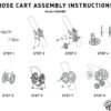 Hose Cart with Wheels for 60m 1/2″ Garden Hose CW Hose Reels & Hangers Free Shipping 51
