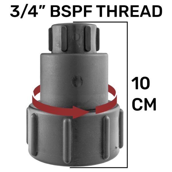 Ibc 2” s60x6 – 1″ bspf extender adaptor with mdpe straight – heavy duty pipe & hose fitting uk ibc tanks fittings free shipping 9