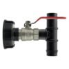 Ibc 2” s60x6 cap with lever valve and 19mm barbed tee – heavy duty pipe & hose fitting uk ibc tanks fittings free shipping 29