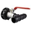 Ibc 2” s60x6 cap with lever valve and 19mm barbed tee – heavy duty pipe & hose fitting uk ibc tanks fittings free shipping 35