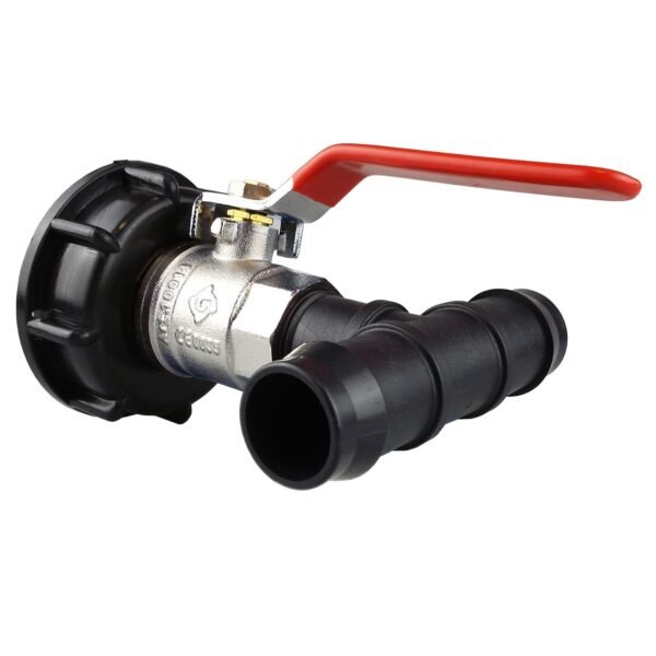 Ibc 2” s60x6 cap with lever valve and 19mm barbed tee – heavy duty pipe & hose fitting uk ibc tanks fittings free shipping 11