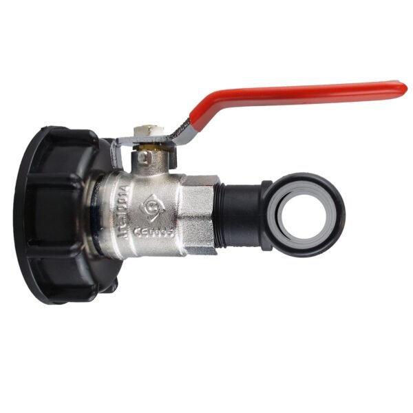 Ibc 2” s60x6 cap with lever valve and 25mm barbed tee – heavy duty pipe & hose fitting uk ibc tanks fittings free shipping 13