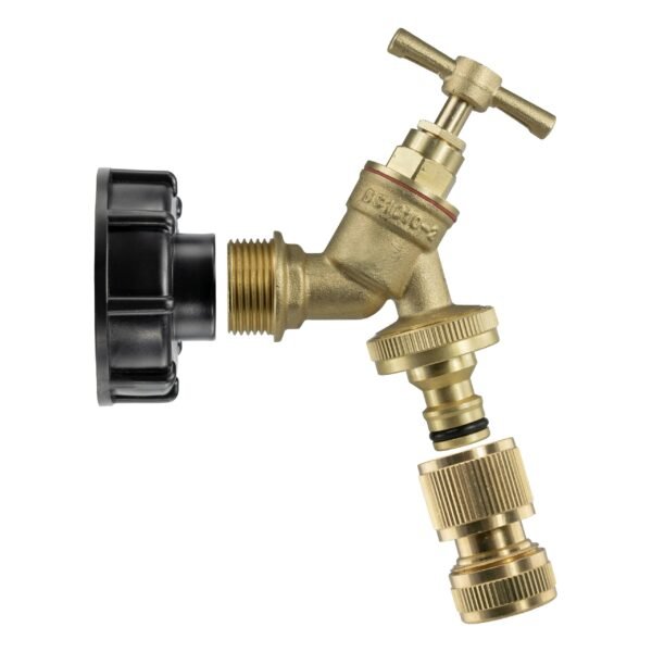 Ibc 2” s60x6 cap with brass bib quick connect tap and hose – heavy duty pipe & hose fitting uk ibc tanks fittings free shipping 5
