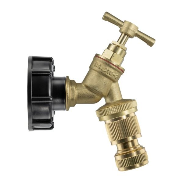 Ibc 2” s60x6 cap with brass bib quick connect tap and hose – heavy duty pipe & hose fitting uk ibc tanks fittings free shipping 9