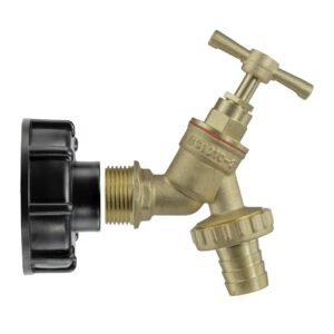 IBC 2” S60X6 Cap with Brass Bib Tap ¾” Barb – Heavy Duty Pipe & Hose Fitting UK IBC Tanks Fittings Free Shipping 5