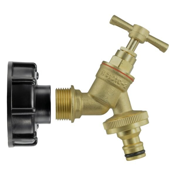 Ibc 2” s60x6 cap with brass bib quick connect tap ¾” bsp – heavy duty pipe & hose fitting uk ibc tanks fittings free shipping 5