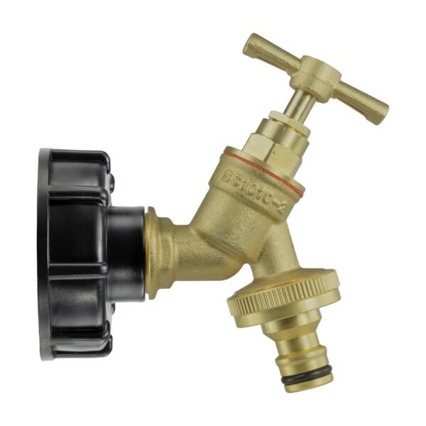 Ibc 2” s60x6 cap with brass bib quick connect tap ¾” bsp – heavy duty pipe & hose fitting uk ibc tanks fittings free shipping 7
