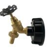 Ibc 2” s60x6 cap with brass bib round handle tap ½” barb – heavy duty pipe & hose fitting uk ibc tanks fittings free shipping 19
