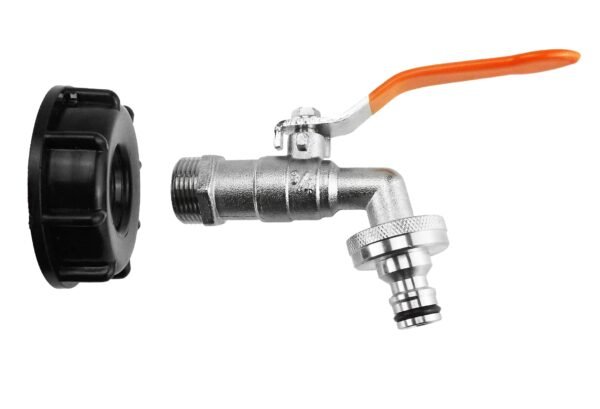 Ibc 2” s60x6 cap with quick connect lever tap ¾” bsp – heavy duty pipe & hose fitting uk ibc tanks fittings free shipping 11