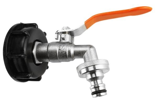 Ibc 2” s60x6 cap with quick connect lever tap ¾” bsp – heavy duty pipe & hose fitting uk ibc tanks fittings free shipping 5