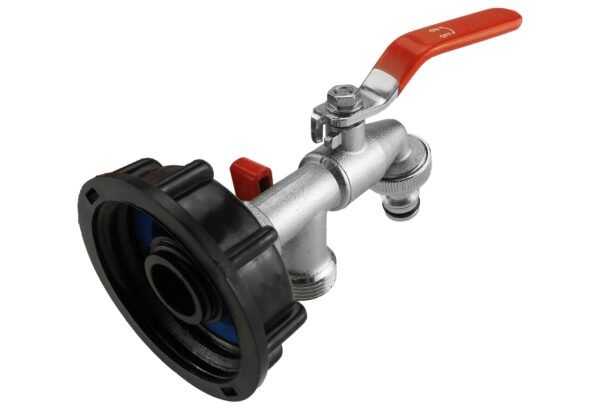 Ibc 2” s60x6 cap with double tap ½” bsp – heavy duty pipe & hose fitting uk ibc tanks fittings free shipping 7
