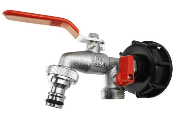 Ibc 2” s60x6 cap with double tap ½” bsp – heavy duty pipe & hose fitting uk ibc tanks fittings free shipping 11