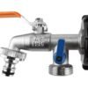 Ibc 2” s60x6 cap with double tap ¾” bsp – heavy duty pipe & hose fitting uk ibc tanks fittings free shipping 25