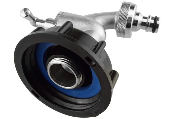 Ibc 2” s60x6 cap with quick connect nickle plated bib tap ¾” – heavy duty pipe & hose fitting uk ibc tanks fittings free shipping 13