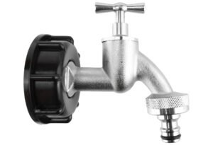 IBC 2” S60X6 Cap with Quick Connect Nickle Plated Bib Tap ¾” – Heavy Duty Pipe & Hose Fitting UK IBC Tanks Fittings Free Shipping