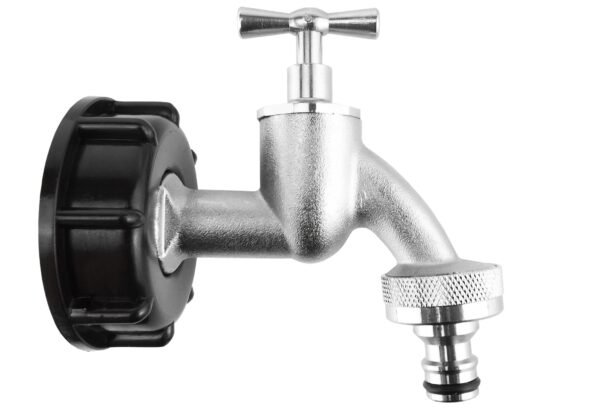 Ibc 2” s60x6 cap with quick connect nickle plated bib tap ½” – heavy duty pipe & hose fitting uk ibc tanks fittings free shipping 9