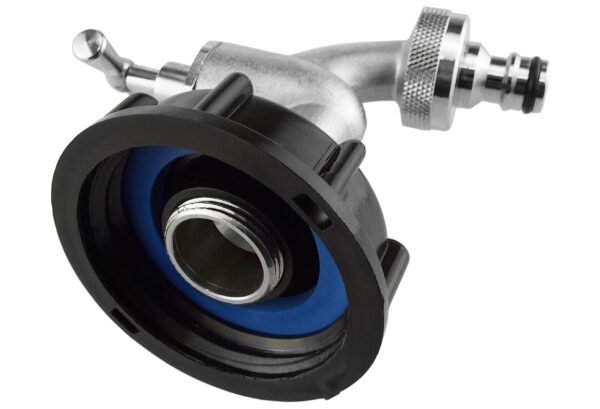 Ibc 2” s60x6 cap with quick connect nickle plated bib tap ½” – heavy duty pipe & hose fitting uk ibc tanks fittings free shipping 21