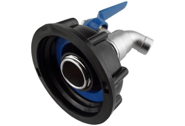 Ibc 2” s60x6 cap with basic garden tap ¾” bsp – heavy duty pipe & hose fitting uk ibc tanks fittings free shipping 9