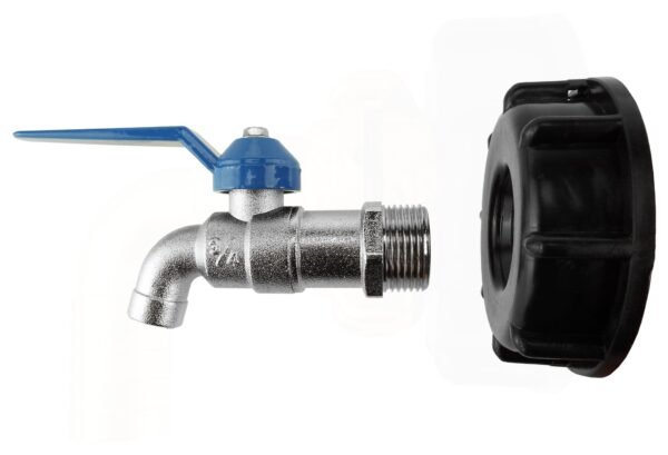 Ibc 2” s60x6 cap with basic garden tap ¾” bsp – heavy duty pipe & hose fitting uk ibc tanks fittings free shipping 11