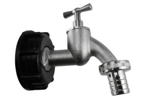 IBC 2” S60X6 Cap with Nickle Plated Bib Tap ¾” Barb – Heavy Duty Pipe & Hose Fitting UK IBC Tanks Fittings Free Shipping