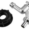 Ibc 2” s60x6 cap with nickle plated bib tap ½” barb – heavy duty pipe & hose fitting uk ibc tanks fittings free shipping 41