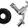 Ibc 2” s60x6 cap with nickle plated bib tap ½” barb – heavy duty pipe & hose fitting uk ibc tanks fittings free shipping 45