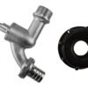 Ibc 2” s60x6 cap with nickle plated bib tap ¾” barb – heavy duty pipe & hose fitting uk ibc tanks fittings free shipping 45