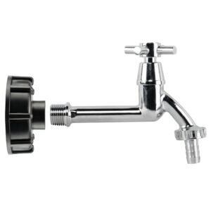 IBC 2" S60X6 - 1/2" BSP Cap with Extended Brass Chrome Tap