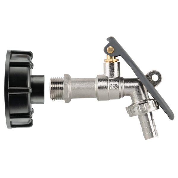 IBC 2" S60X6 - 1/2" BSP Cap with Lever Tap Hose Barb and