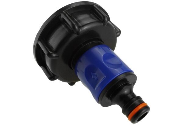Ibc 2” s60x6 cap with ¾” bsp threaded hose connector blue ibc tanks fittings free shipping 2