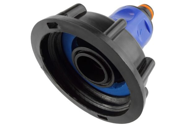 Ibc 2” s60x6 cap with ¾” bsp threaded hose connector blue ibc tanks fittings free shipping 5