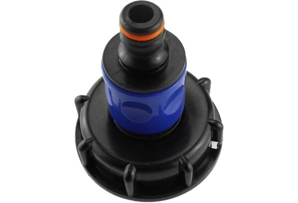 Ibc 2” s60x6 cap with ¾” bsp threaded hose connector blue ibc tanks fittings free shipping 7
