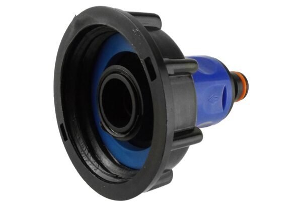 Ibc 2” s60x6 cap with ¾” bsp threaded hose connector blue ibc tanks fittings free shipping 8