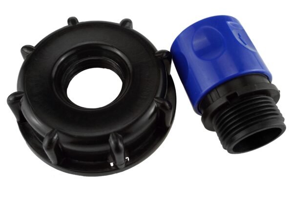 Ibc 2” s60x6 cap with ¾” bsp threaded hose connector blue ibc tanks fittings free shipping 5