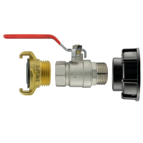 Ibc 2” s60x6 cap with bspm-f lever valve and geka type – heavy duty pipe & hose fitting uk ibc tanks fittings free shipping 5