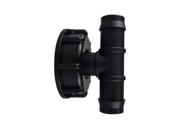 Ibc 2” s60x6 cap with 25mm barbed tee – heavy duty pipe & hose fitting uk ibc tanks fittings free shipping 7