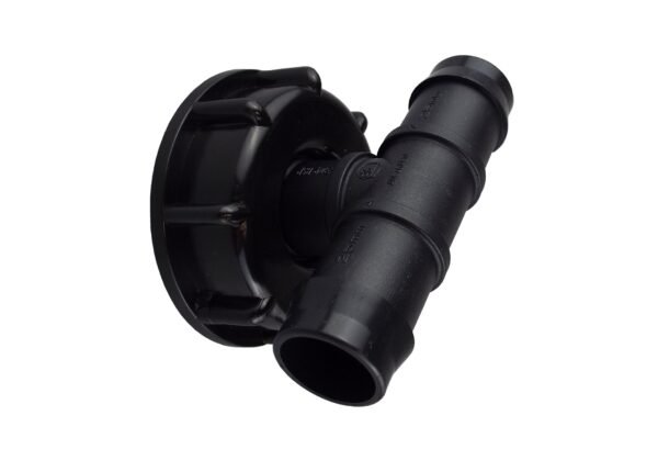 Ibc 2” s60x6 cap with 25mm barbed tee – heavy duty pipe & hose fitting uk ibc tanks fittings free shipping 9