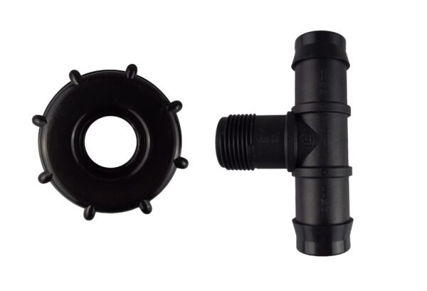 Ibc 2” s60x6 cap with 25mm barbed tee – heavy duty pipe & hose fitting uk ibc tanks fittings free shipping 5