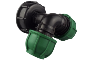 IBC 2” S60X6 Cap with MDPE Elbow Tee 25mm – Heavy Duty Pipe & Hose Fitting UK IBC Tanks Fittings Free Shipping