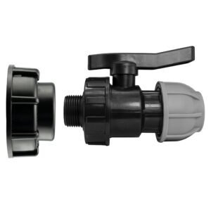 IBC 2” S60X6 Cap with 20mm MDPE Valve – Heavy Duty Pipe & Hose Fitting UK IBC Tanks Fittings Free Shipping