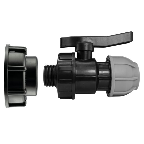 Ibc 2” s60x6 cap with 32mm mdpe valve – heavy duty pipe & hose fitting uk ibc tanks fittings free shipping 5