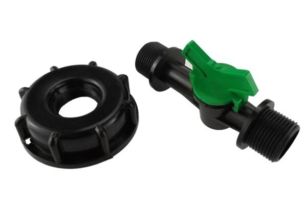 Ibc 2” s60x6 cap with ¾” bsp male threaded irrigation valve – heavy duty pipe & hose fitting uk ibc tanks fittings free shipping 7